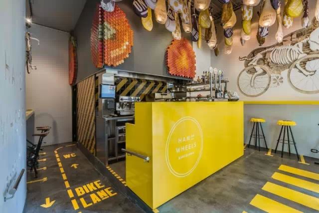 ham on wheels車輪上的火腿美食的餐館