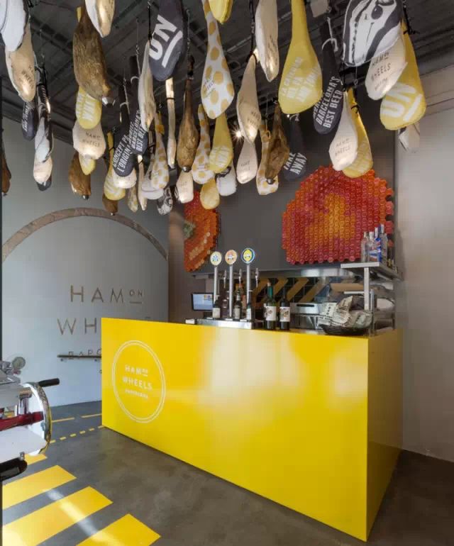 ham on wheels車輪上的火腿美食的餐館