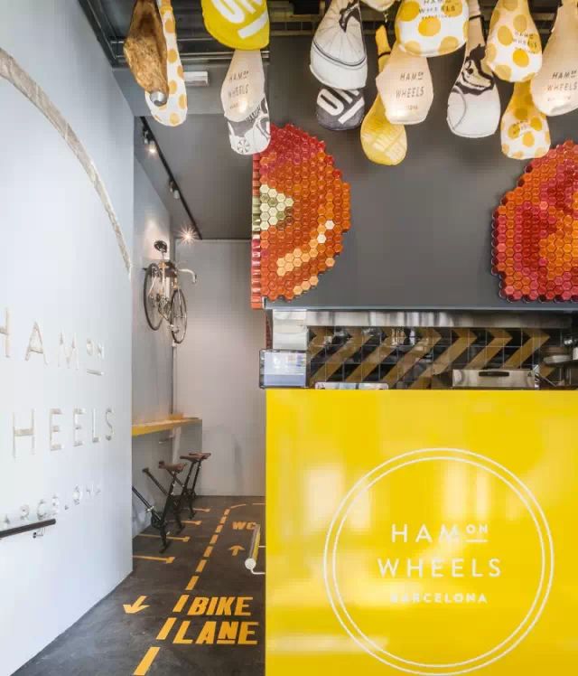 ham on wheels車輪上的火腿美食的餐館